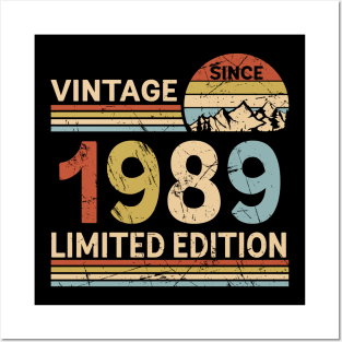 Vintage Since 1989 Limited Edition 34th Birthday Gift Vintage Men's Posters and Art